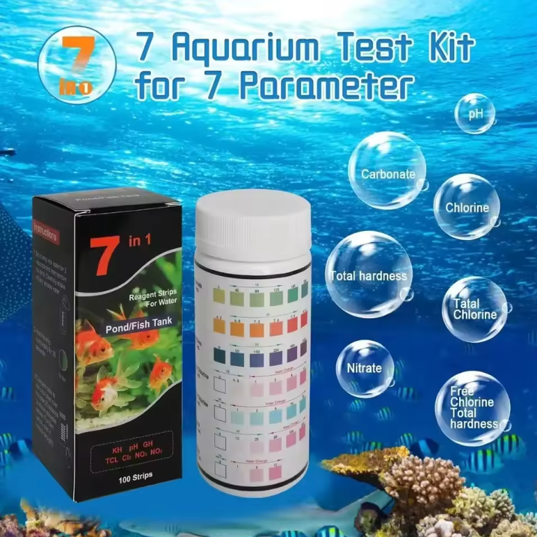 7 IN 1 AQUARIUM TEST STRIPS FRESHWATER