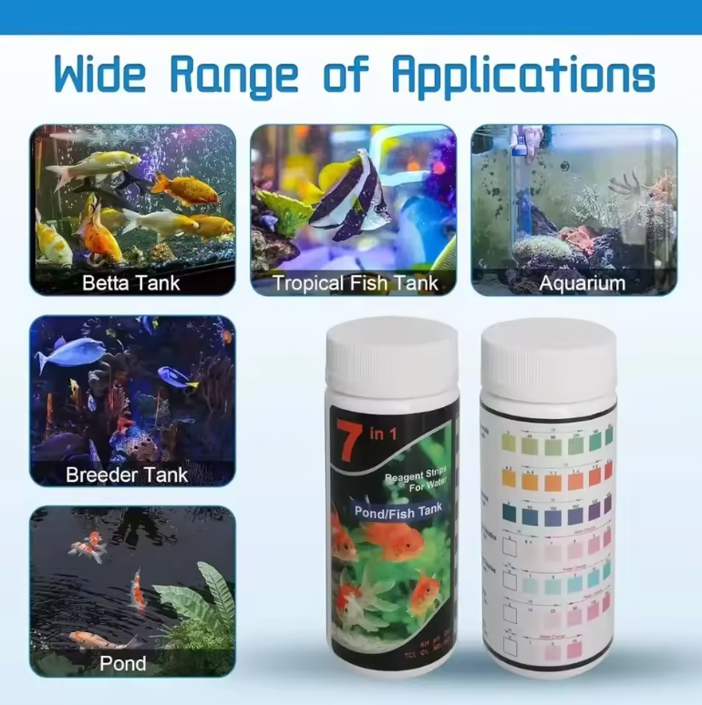 7 IN 1 AQUARIUM TEST STRIPS FRESHWATER